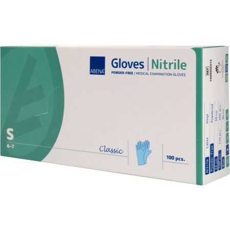 Abena Classic - Manusi de Examinare din Nitril - Albastre - S - 100 buc