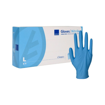  - Manusi de Examinare din Nitril,Abena Classic - Albastre - L - 100 buc/cut