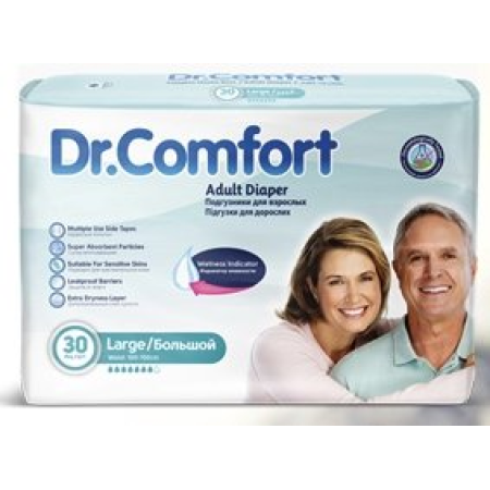 Scutece Adulți Dr. Comfort, Mărime L (Large), 100-150 cm, 30 buc