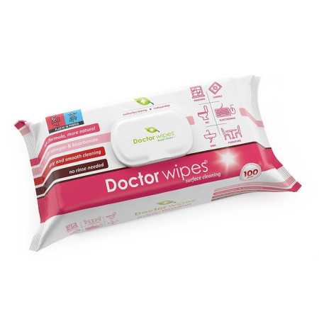 Dr. Wipes Multisuprafețe cu Oțet & Bicarbonat – Șervețele curățare universală 100 buc
