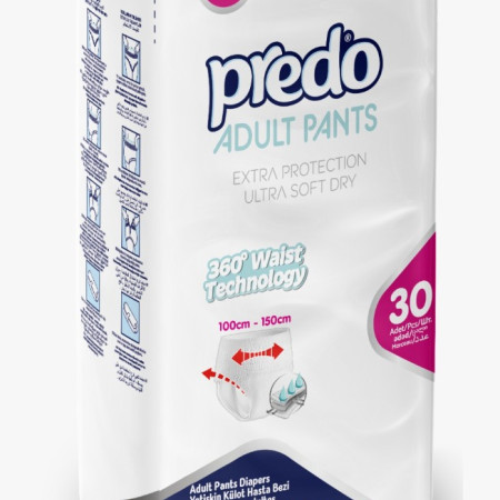 Scutece adulti, tip Chilot, Marca Predo, marimea L-Large, talie 100-150 cm 30bucati/pachet