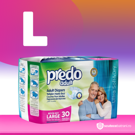 Scutec pentru adulți Predo cu velcro 30 buc/set Marimea L 100x150cm,9 picaturi