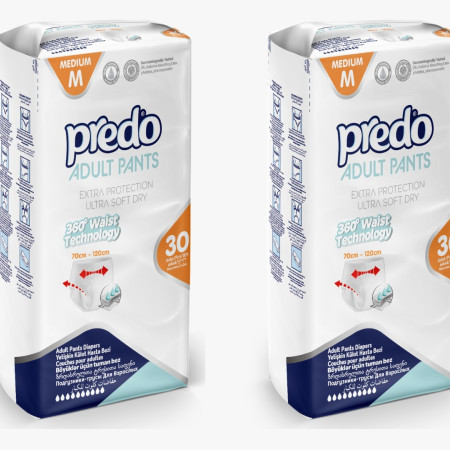 Pachet Promo Scutec pentru adulți Predo tip chilot 30 buc/set  marimea M, talie 85-125 4 set,8 picaturi