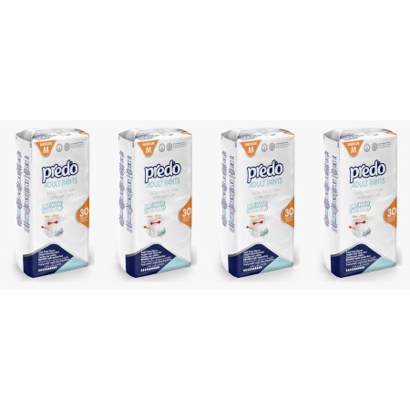 Pachet Promo Scutec pentru adulți Predo tip chilot 30 buc/set  marimea M, talie 85-125 4 set,8 picaturi