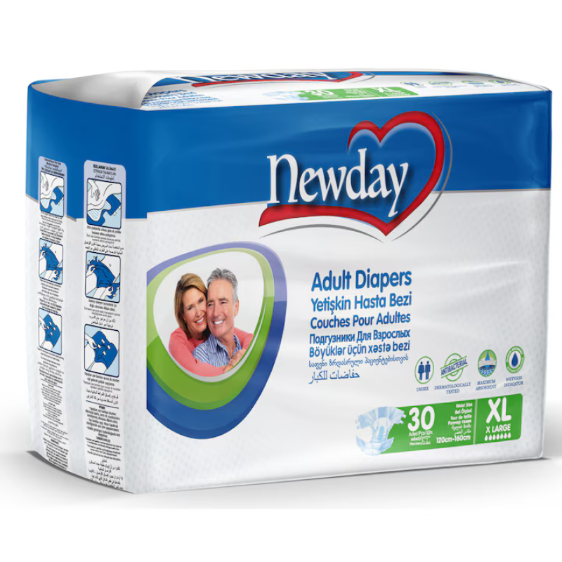 scutece cu velcro Newday pentru adulți mărime XL  scutece velcro Newday absorbante   Predo adulți