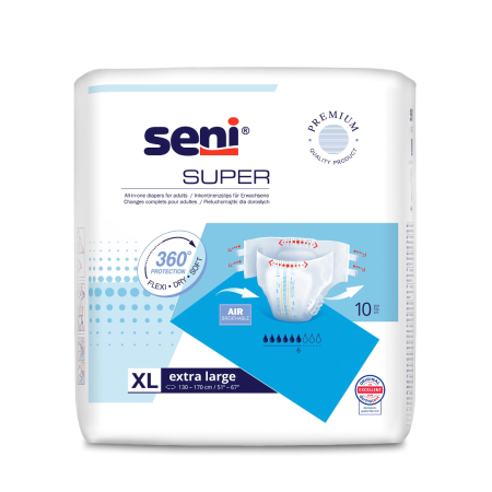 Seni Super ,Extra Large scutece incontinenţă 10 buc/set