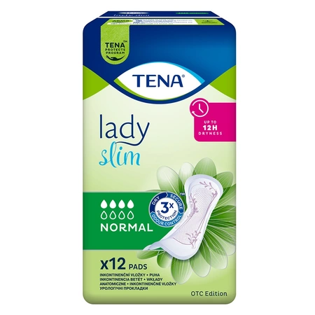 TENA Lady Slim Normal – Absorbante pentru incontinență urinară feminină, 12 buc