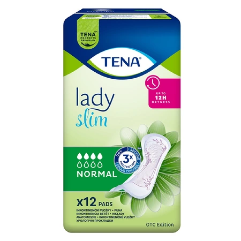 TENA Lady Slim Normal absorbante subțiri pentru incontinență urinară feminină, pachet 12 bucăți