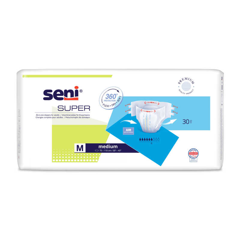 Seni Super ,Medium ,scutece incontinenţă 30 buc/set