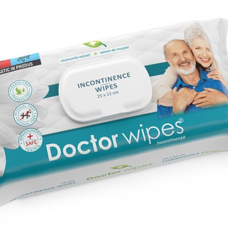 Doctor Wipes 72 buc / pachet – Șervețele umede pentru incontinență, cu mușețel