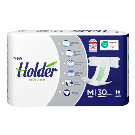 Scutece adulti Holder, marimea M, talie 80-120 cm, 30 buc