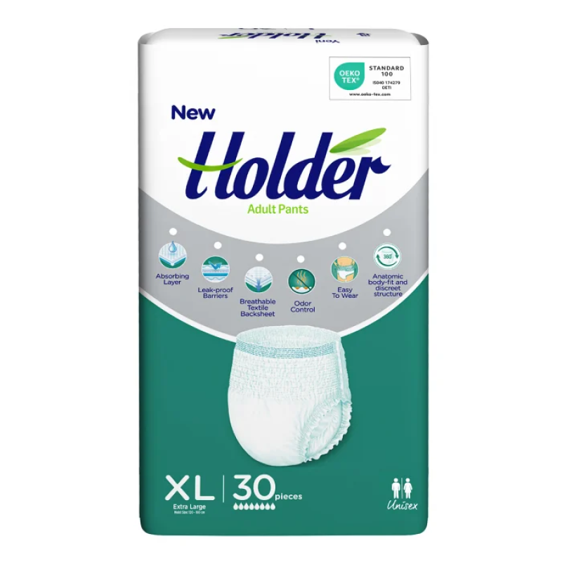 Scutece chilot Holder, adulti, marimea XL, talie 120-160 cm, 30 buc Scutece chilot Holder, adulti, marimea XL, talie 120-160 cm, 30 buc
