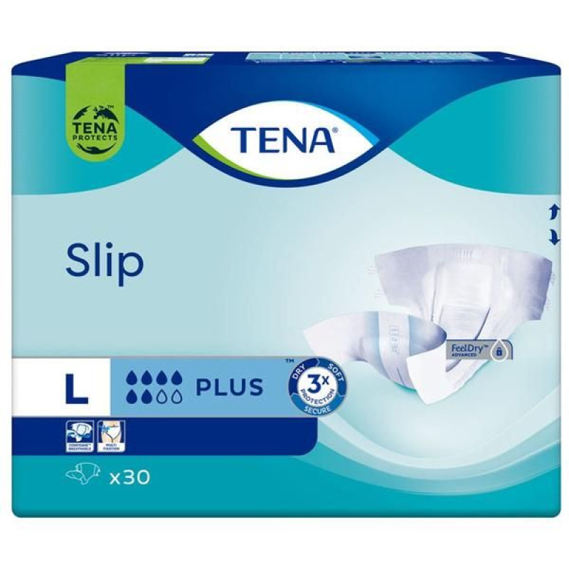 Scutece pentru adulți TENA Slip Plus Large 30 buc cu absorbție mare