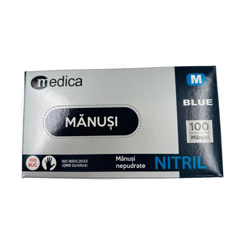 Manusi Nitril Albastre 100 buc - Marimea M Manusi Nitril Albastre 100 buc - Marimea M